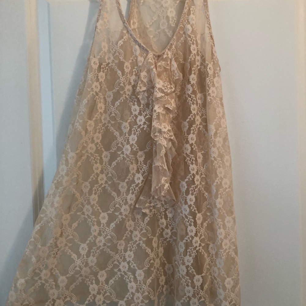 Lace Cream Racerback - Picture 2 of 3